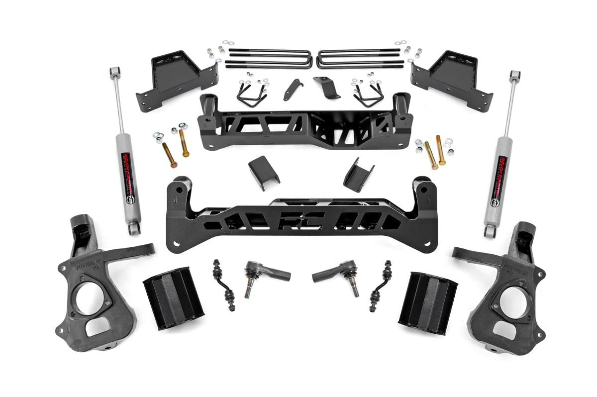 GMC Sierra 1500 Suspension Lift Kit - Rough Country - 7 Inch, Cast Steel - '14-'18